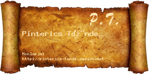 Pinterics Tünde névjegykártya