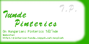 tunde pinterics business card